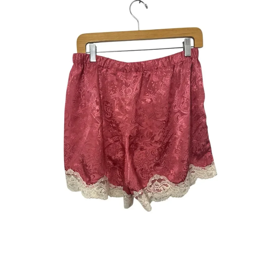Vtg Victoria’s Secret Cami Tank Top Shorts Set Small Gold Label Pink Festival - Picture 10 of 12
